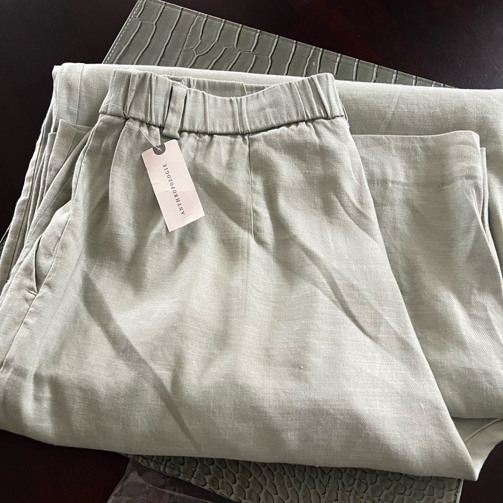 Anthropologie Light Green Avery Pants - Picture 2 of 7